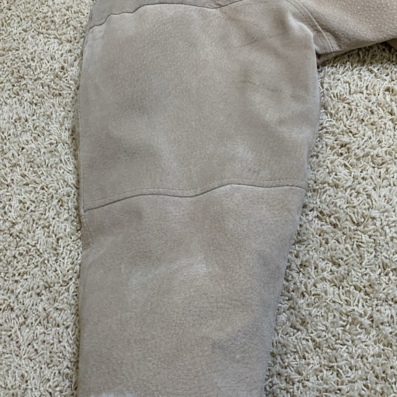 Pelle tan suede faux fur oversized heavy winter pea coat SZ M VTG 80s vintage - Picture 16 of 16